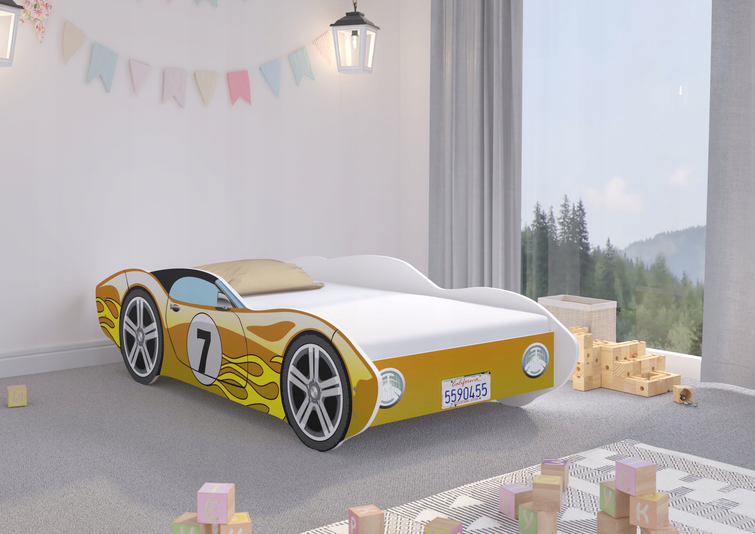 Кровать авто корвет 160X80-автомобиль деревянные игрушки вес продукта с единичной упаковкой 30 кг