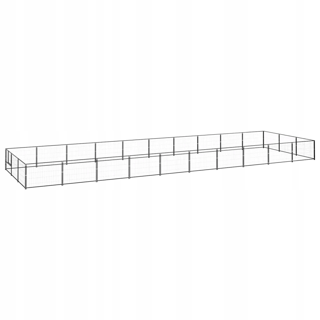 Levně Psí kotec černý 30 m² ocel