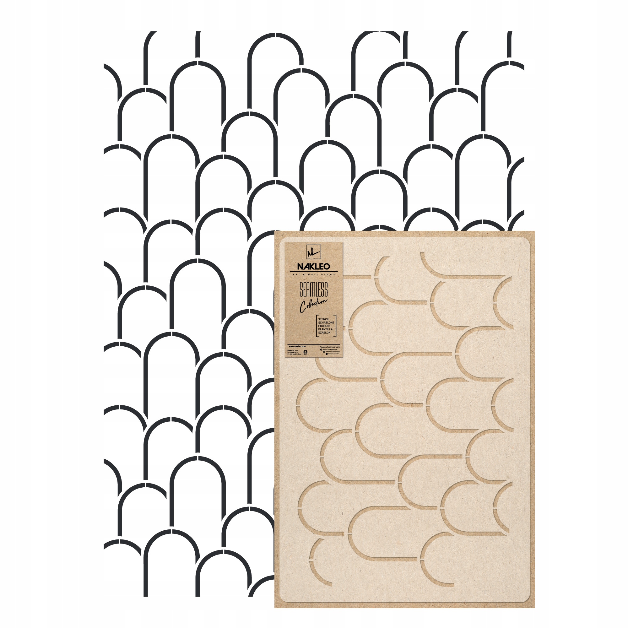 Opakovatelná malířská šablona Opakovaně Použitelný 59x95 cm Tapeta Linie Art Deco Luki