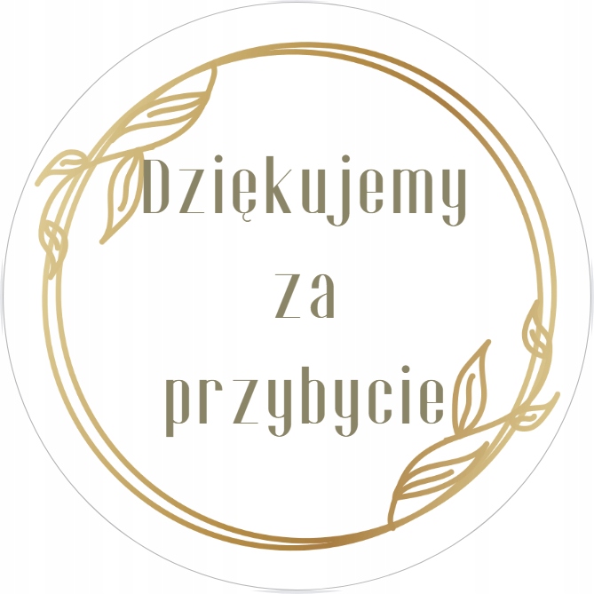 

Naklejki ślub Dziękujemy Za Przybycie 5 CM 120 Szt