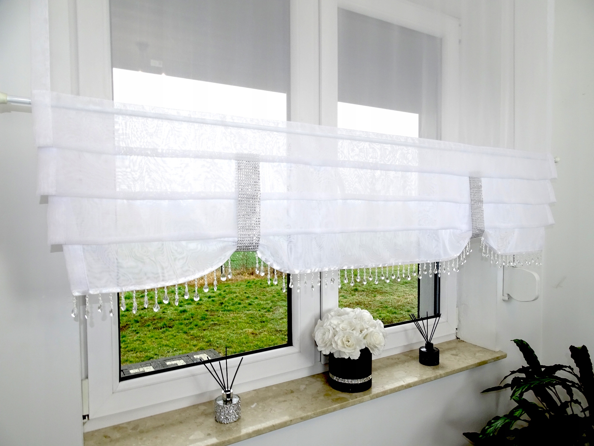 Roleta Roletka Panel Na Obrazovku Korálky Čelenka Zirkon 190/110