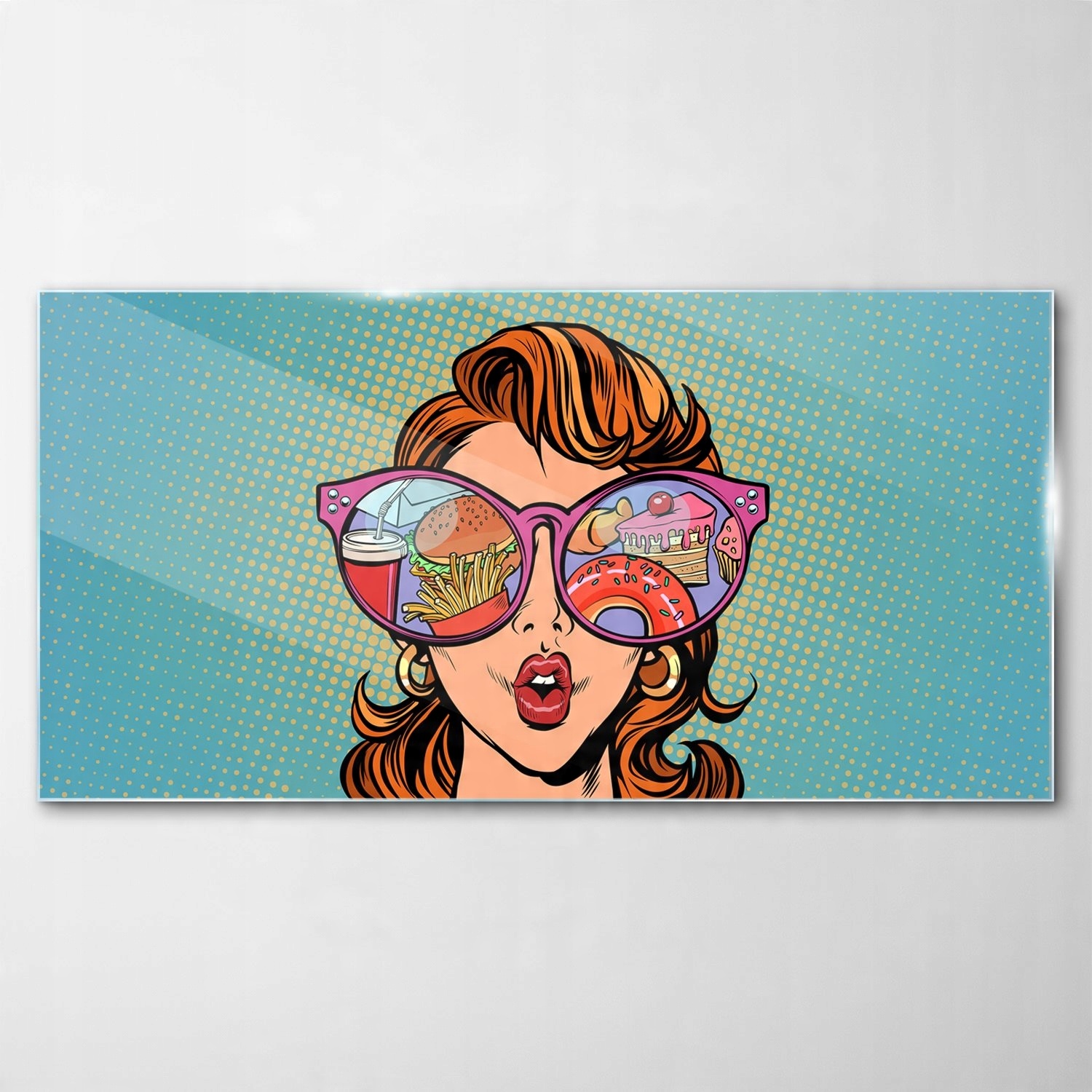 

Obraz na Szkle Dekor Kobieta Okulary Retro 100x50