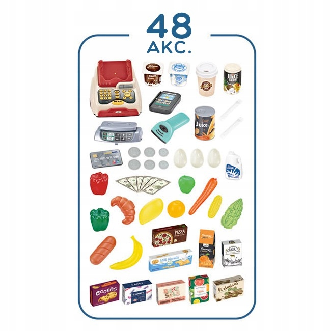 SUPERMARKET SKLEP KASA FISKALNA WÓZEK XXL STRAGAN KOSZYK WAGA SKANER WOOPIE Marka Woopie