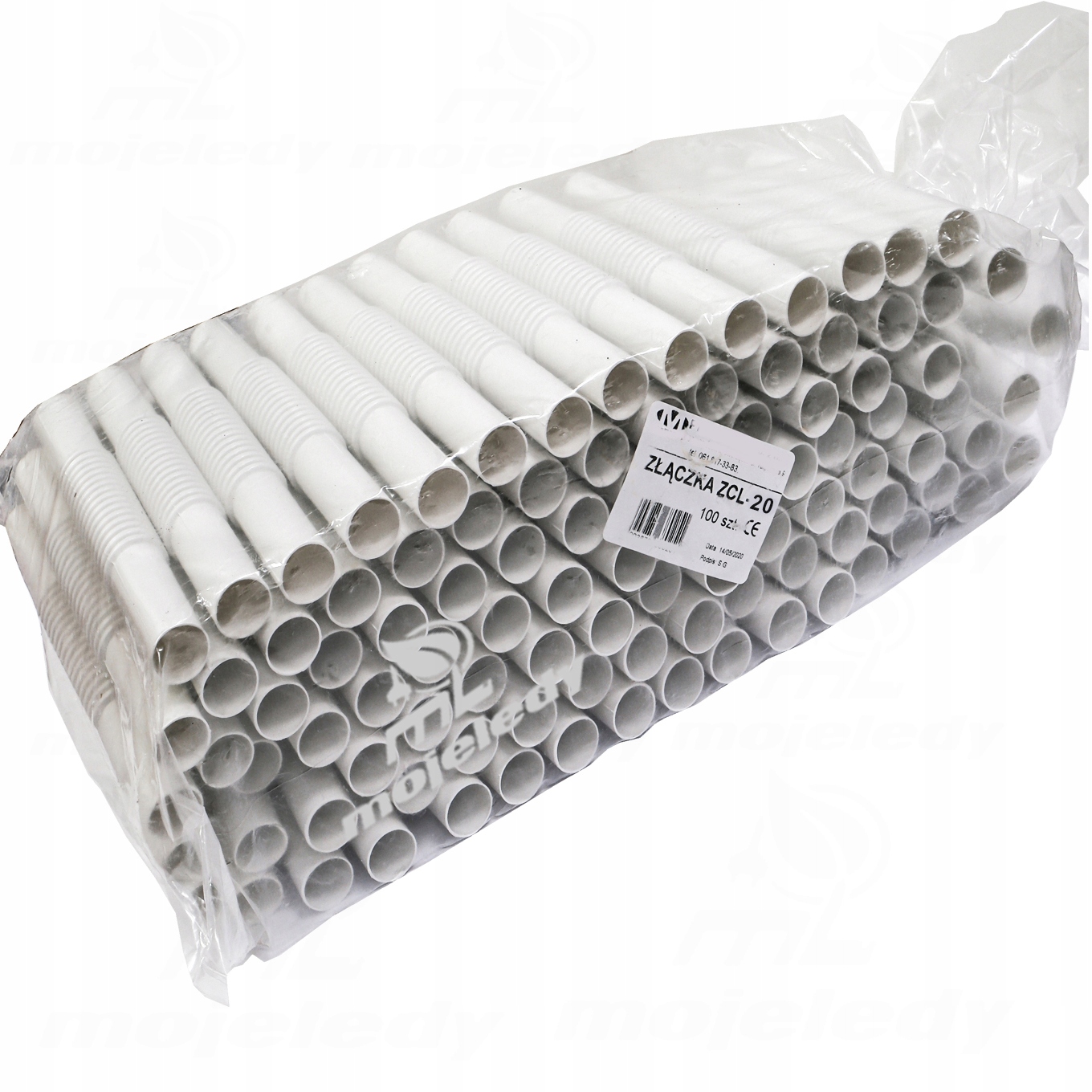 100x Vroubkovaná spojka Zcl 20 instalační trubka