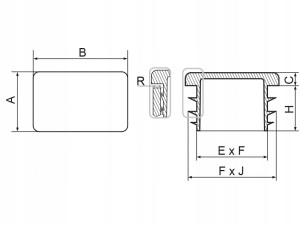 80x50 ZAŚLEPKI DO PROFILU,zaślepka daszek Kod producenta ZP50x80cz