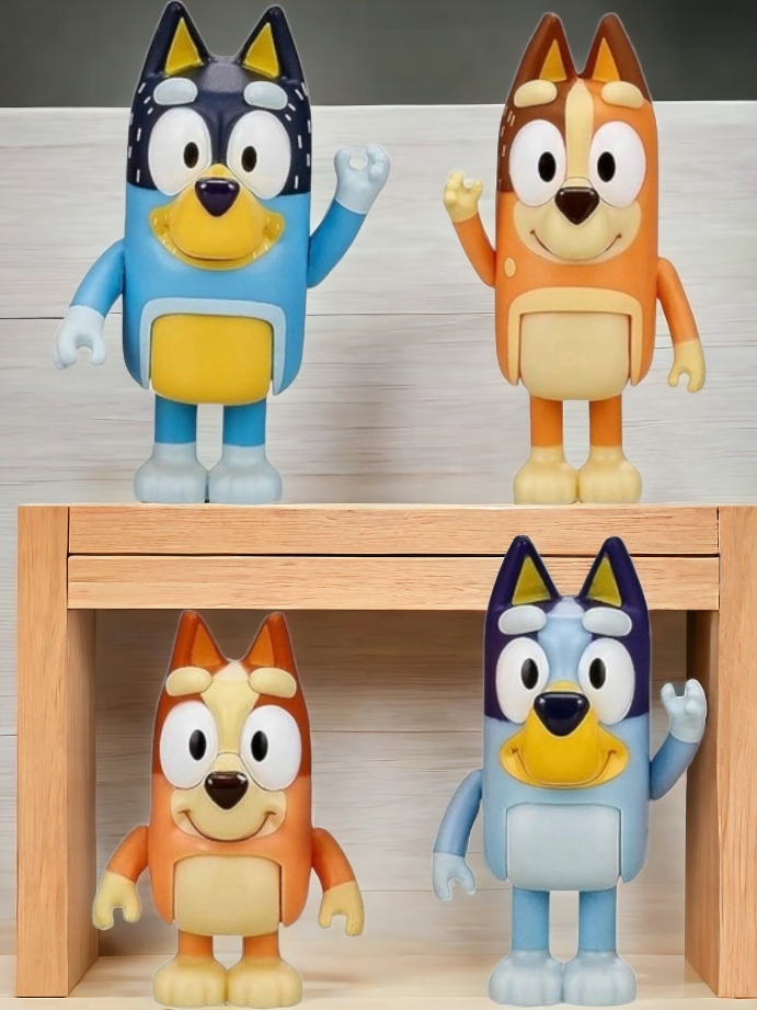 Zestaw Figurek z Bajki BLUEY & FAMILY RODZINA BINGO RADOSNA ZABAWA 4 SZT Marka bez marki