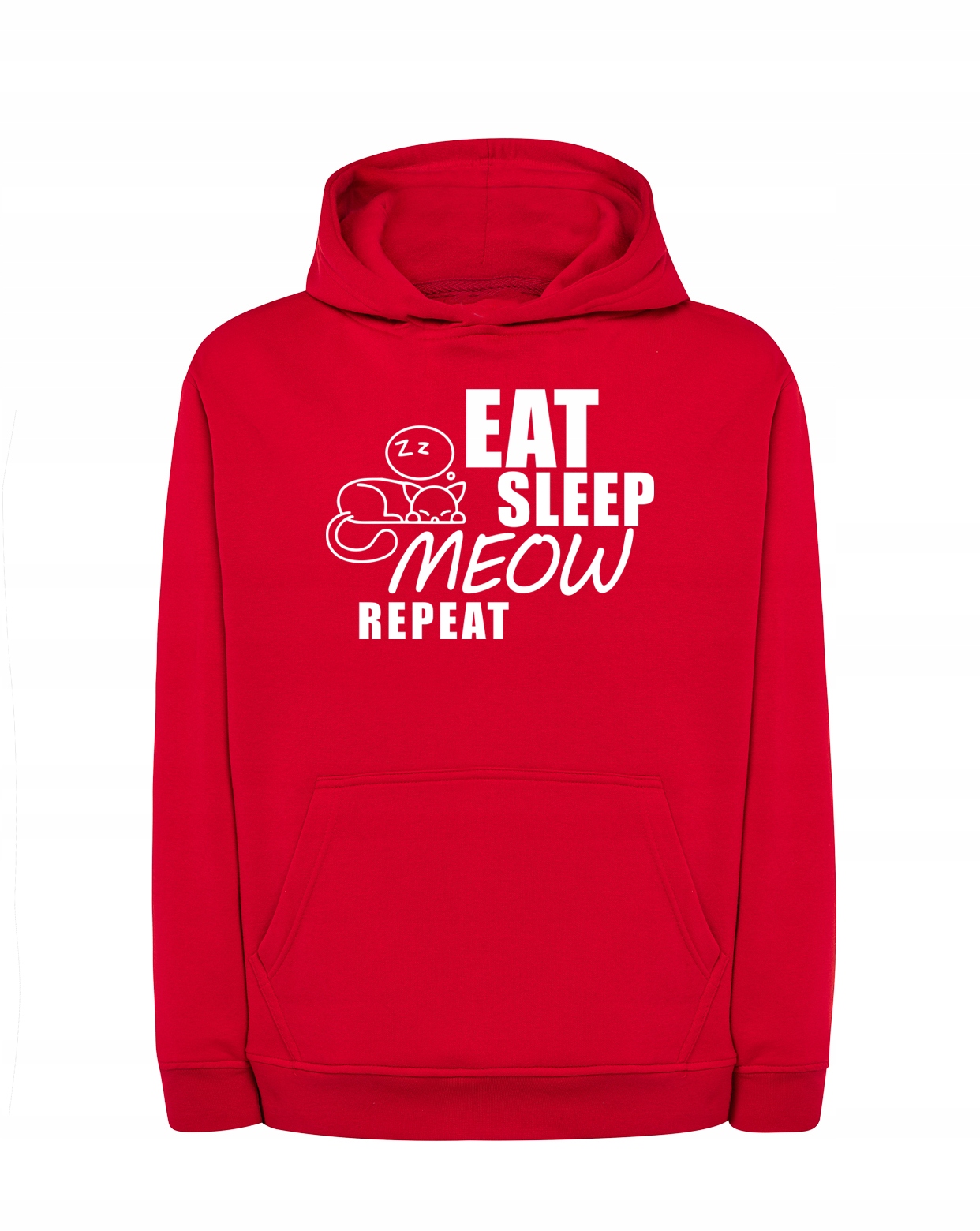 

Bluza męska Eat Sleep Meow na prezent, czerwona Xs