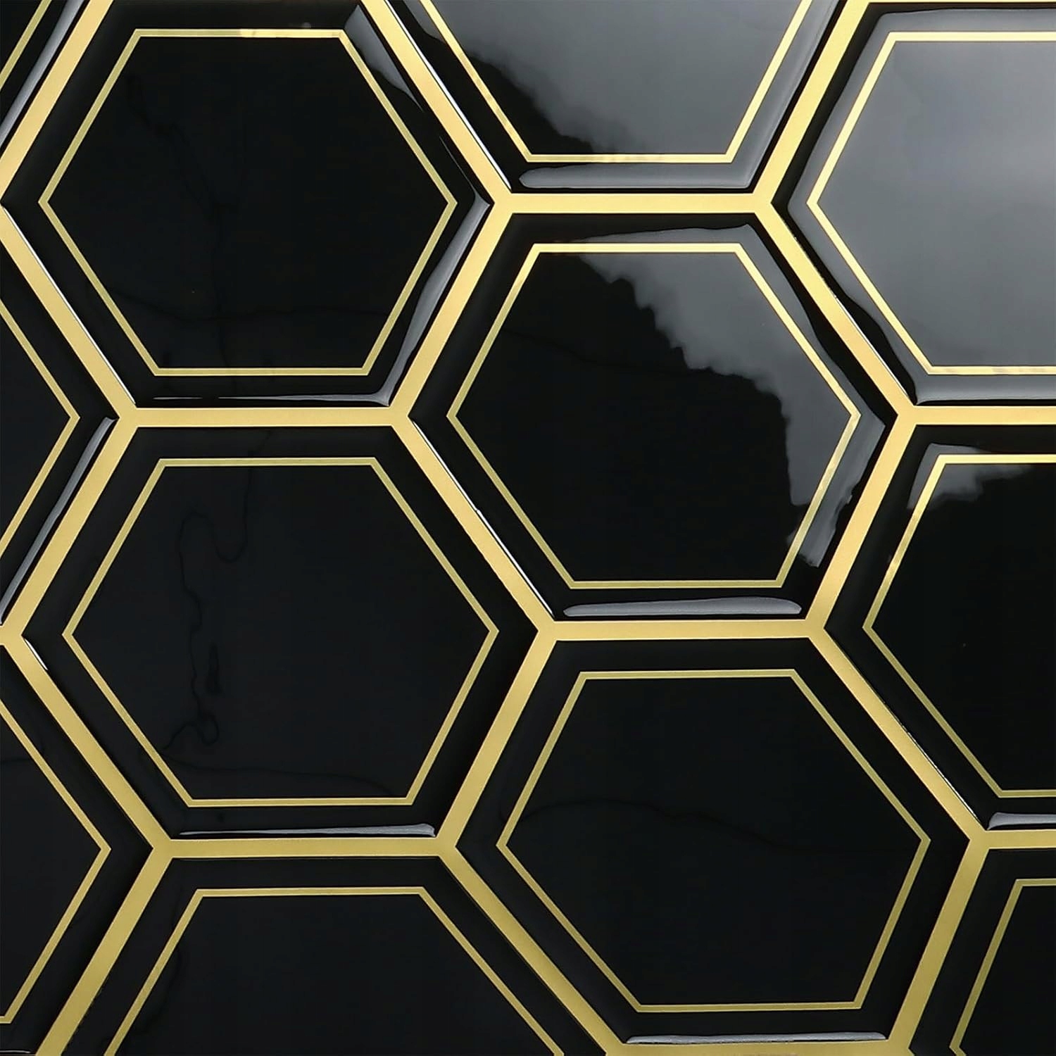 3D samolepky na stenu VaryPaper hexagonálne čierne 30,5 x 30,5 cm 20 ks