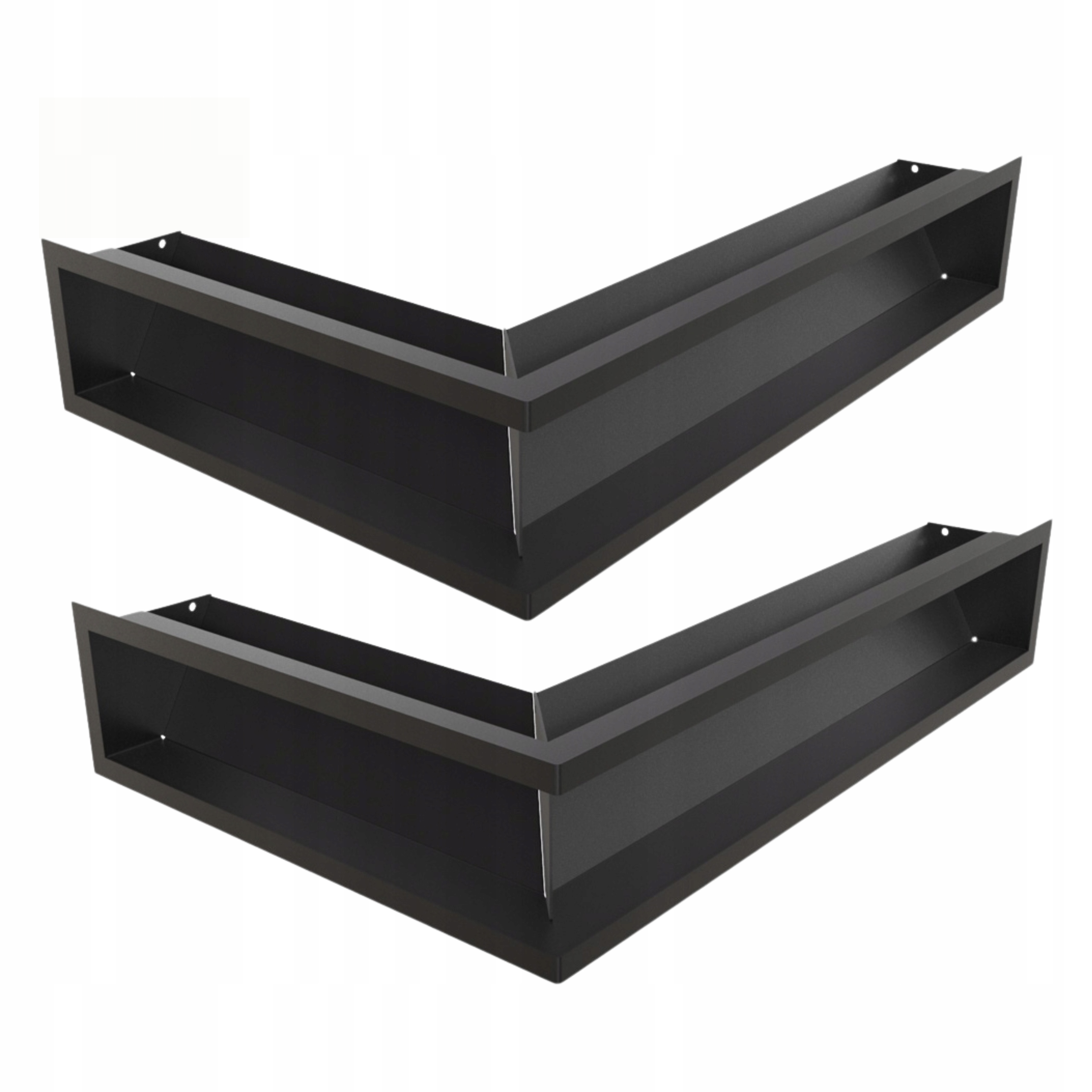 Krbová Mřížka Rohová Luft Ventilační 60X40X12cm Černá P/l sada 2