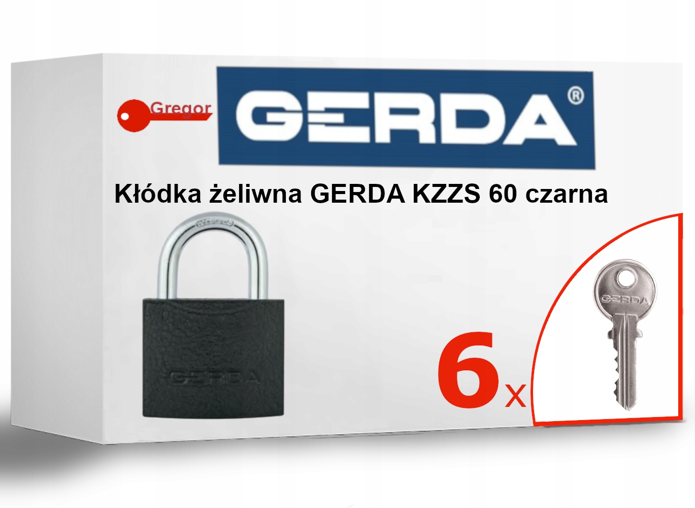 

Kłódka Gerda Iron Line Kzzs 60 żeliwna 6 kluczy