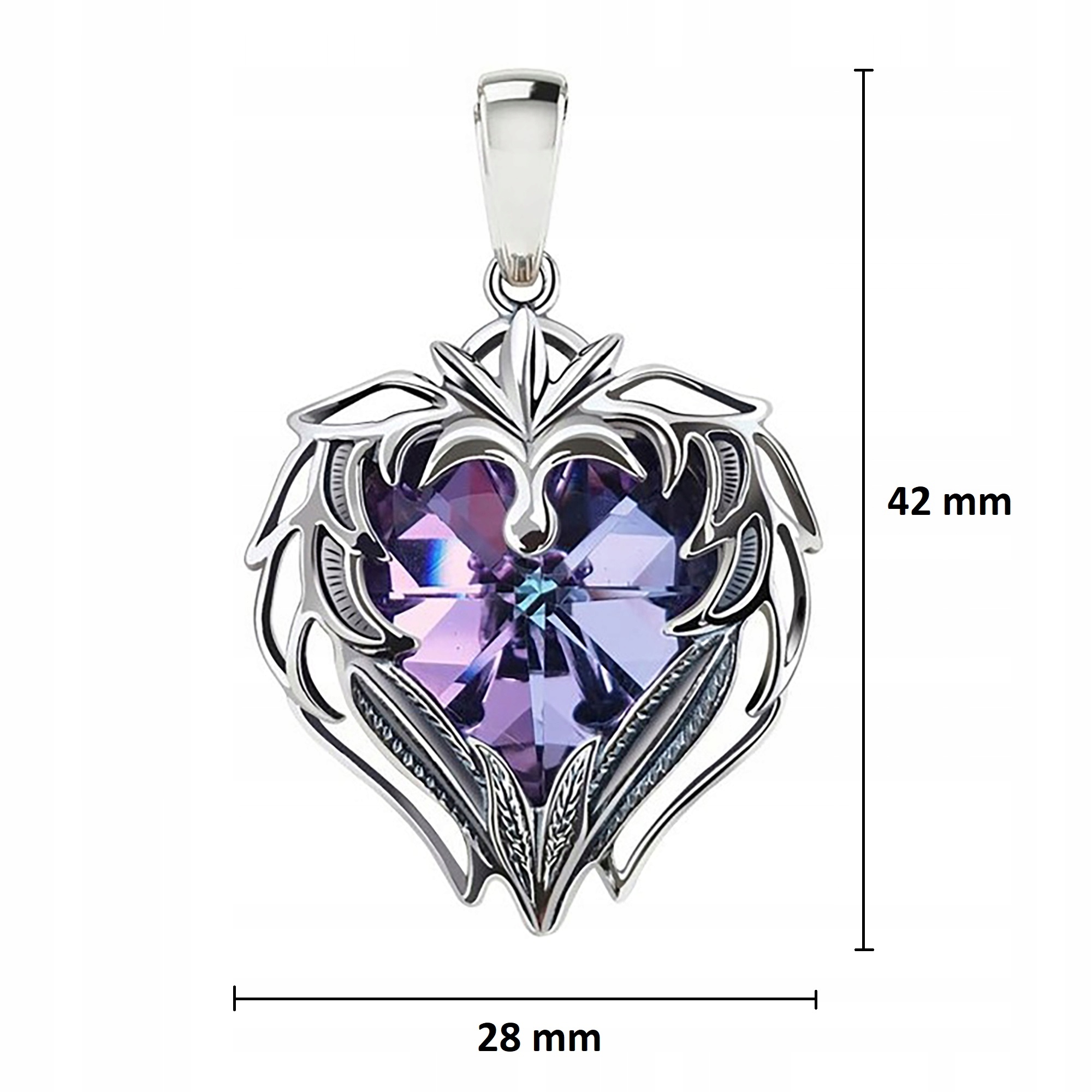 SREBRNA ZAWIESZKA SERCE KRYSZTAŁ PRÓBA 925 PREZENT Marka Golden Celebrity