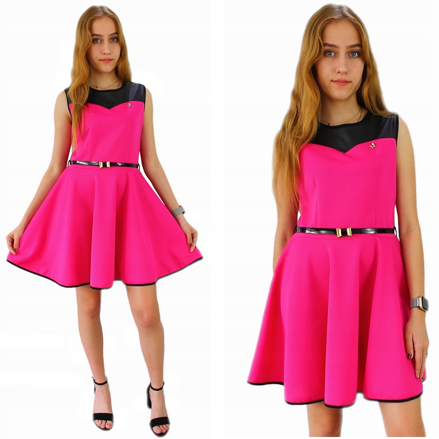 

Wizytowa Sukienka Wirująca w Tańcu 158