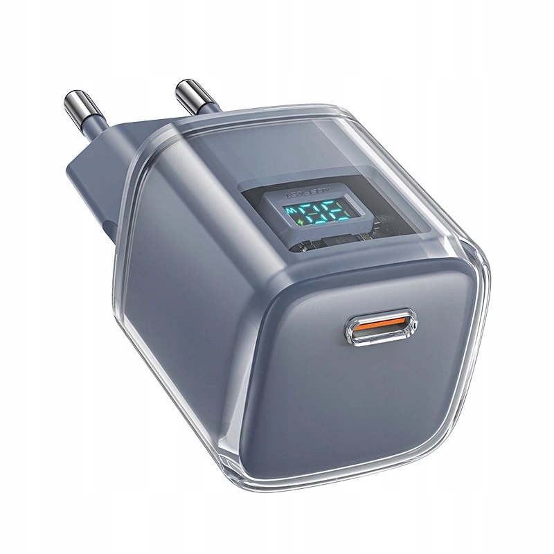 Ładowarka Acefast A53 Pd 30W GaN Usb-c z wyświetlaczem szara