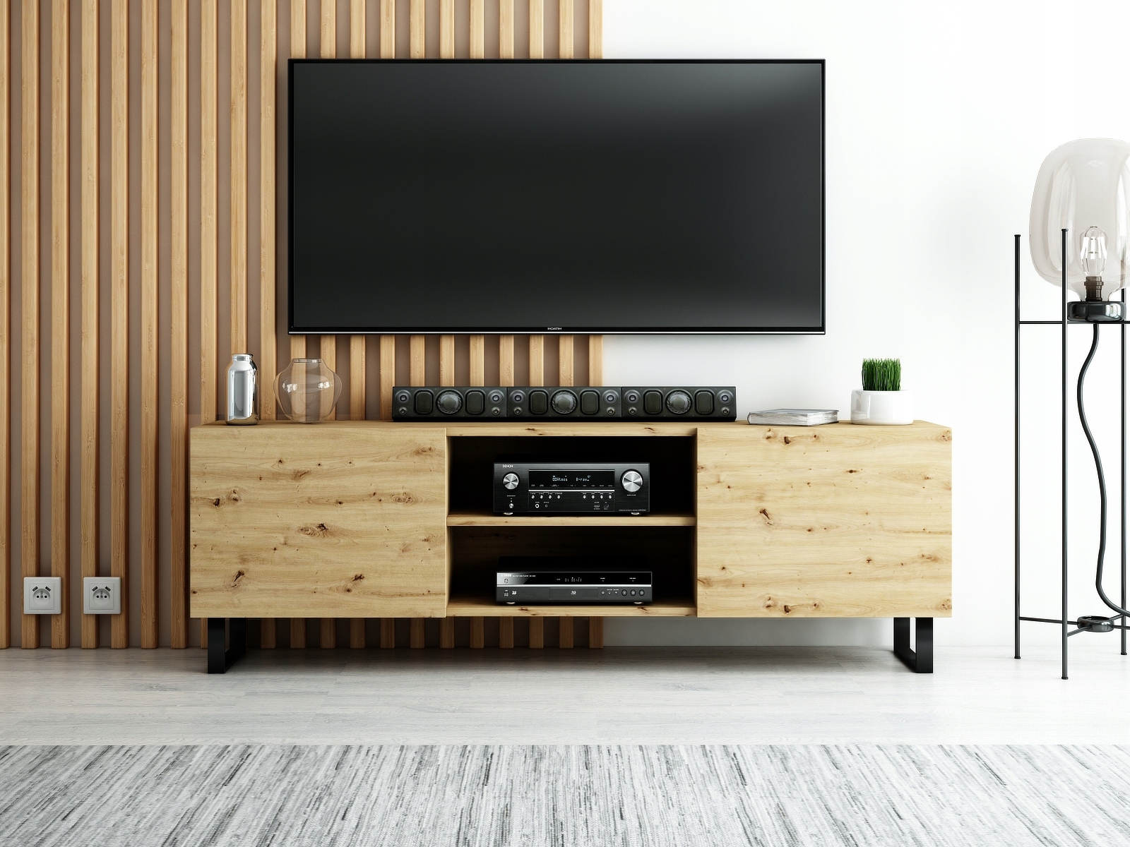 SZAFKA RTV LOFT 160 ARTISAN /CZARNY MAT WYSOKA Marka Art-Meble