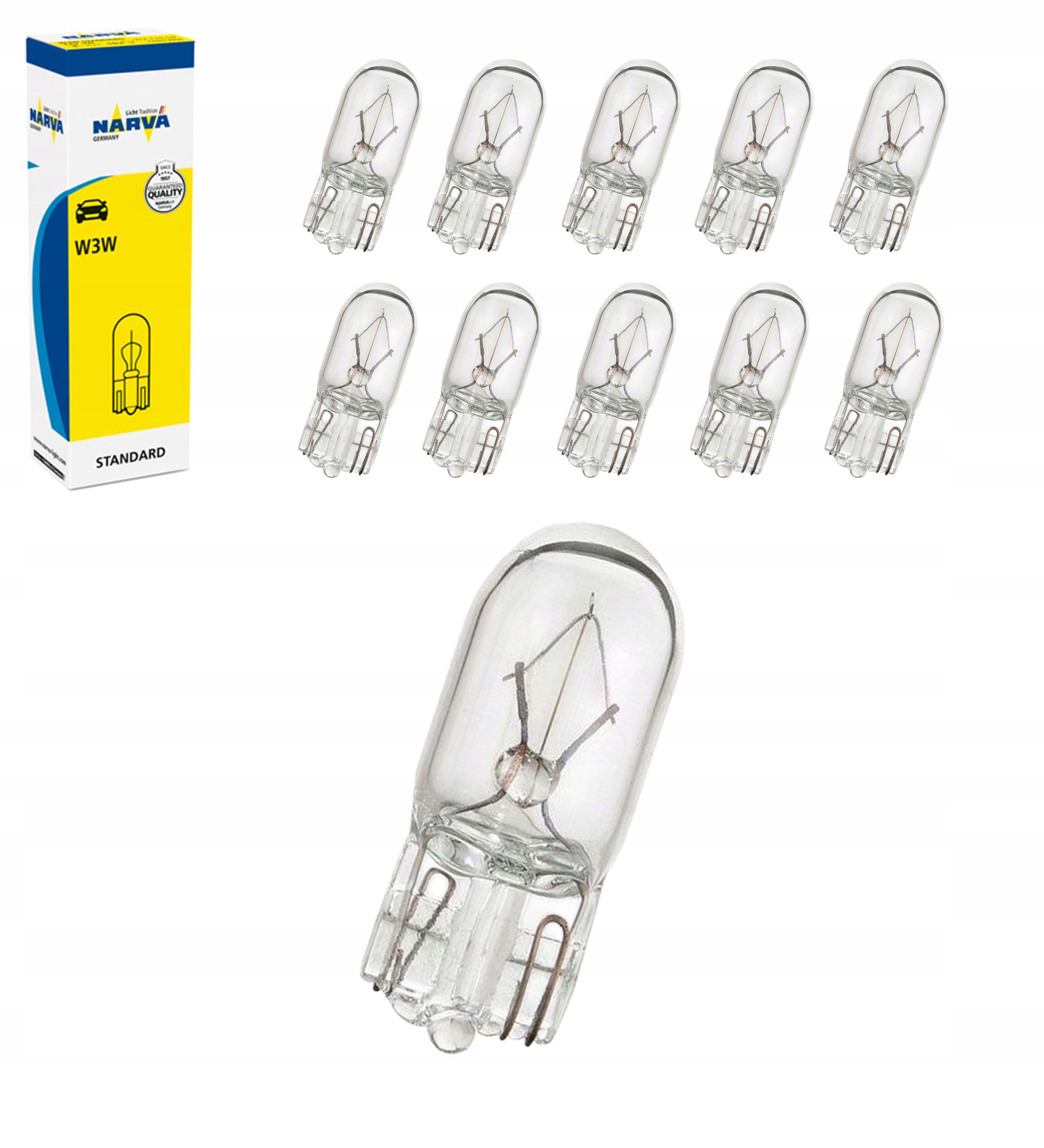 Narva Standard W3W 12V 3W (17097) żarówka 10 szt