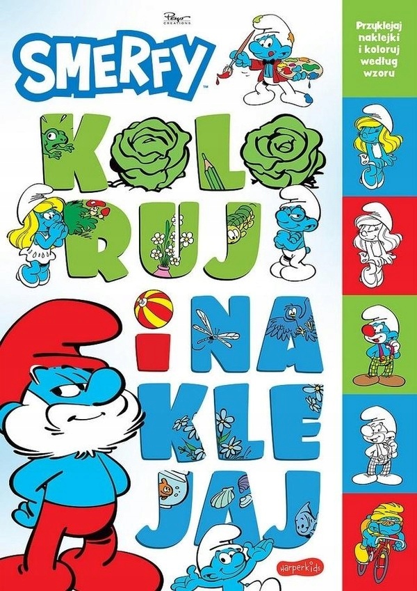 

Smerfy. Koloruj i naklejaj