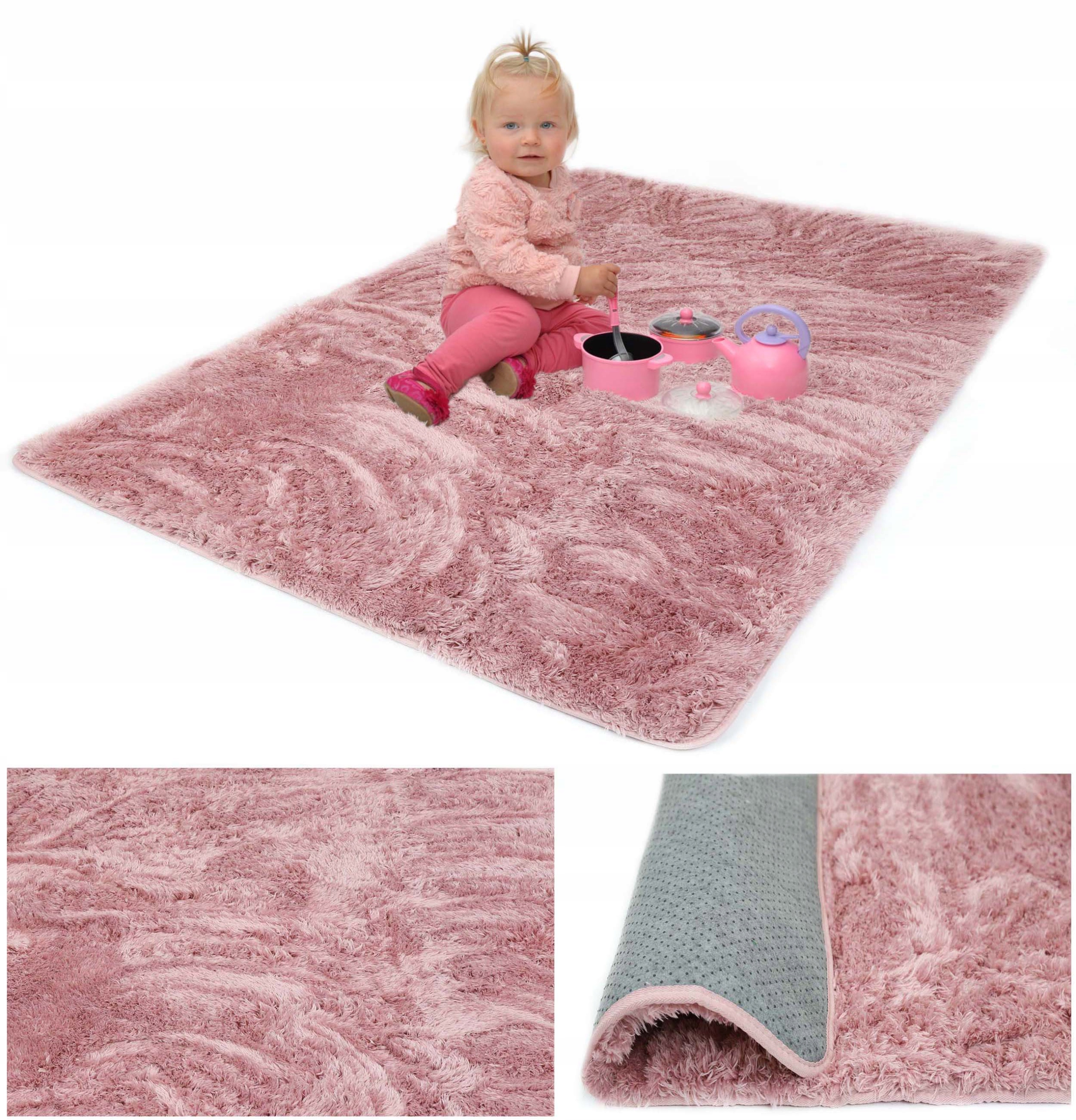 Koberec Protiskluzový Nadýchaný Měkký Plyšový Pro Dívku 80 x 150 cm