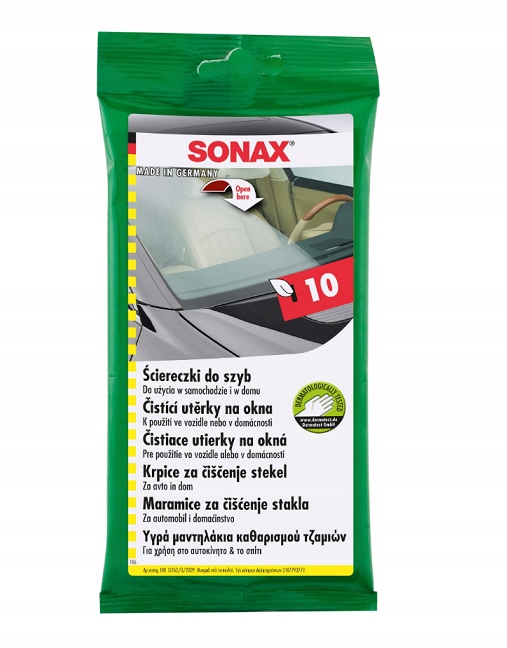 

Sonax Mokre Ściereczki Chusteczki Do Szyb 10szt