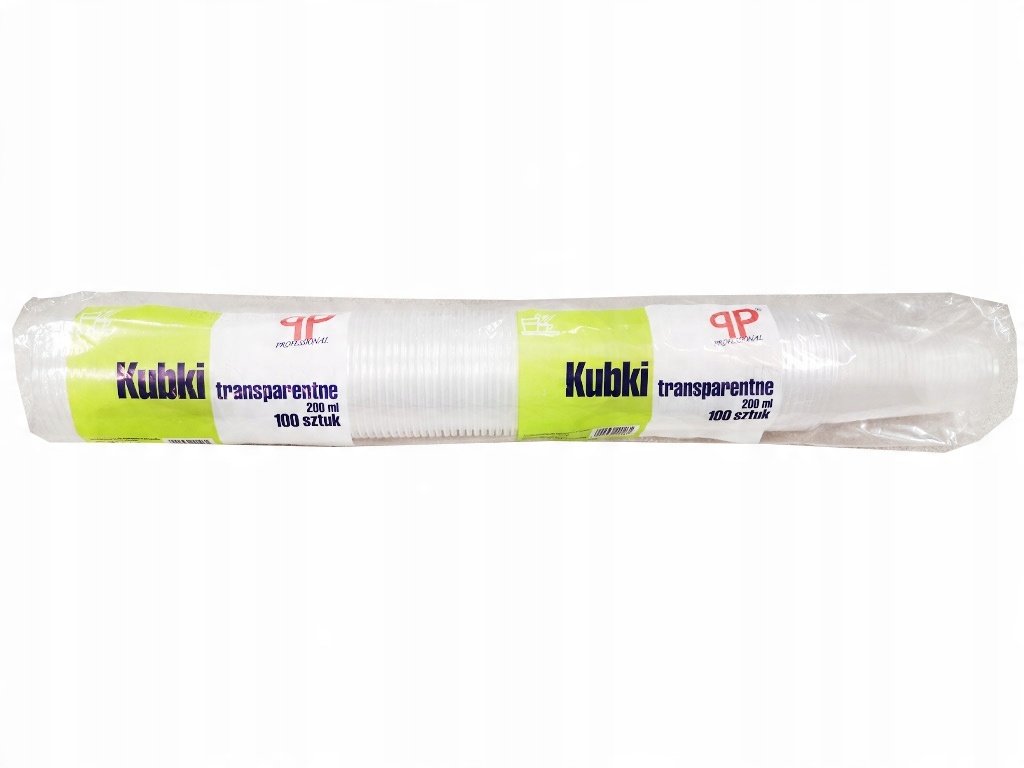 

Kubki transparentne jednorazowe 200ml 100sztuk