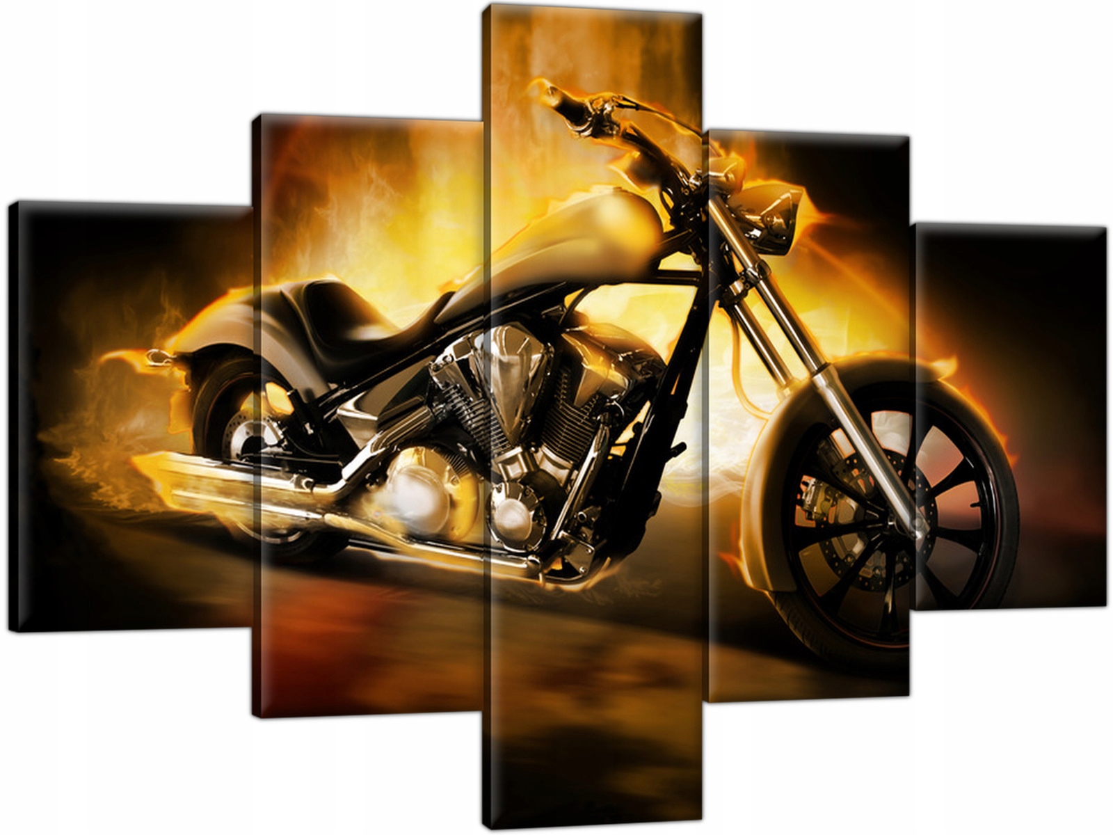 

Motocykl Motor 100x70 Chopper Ognisty Obraz Ogień