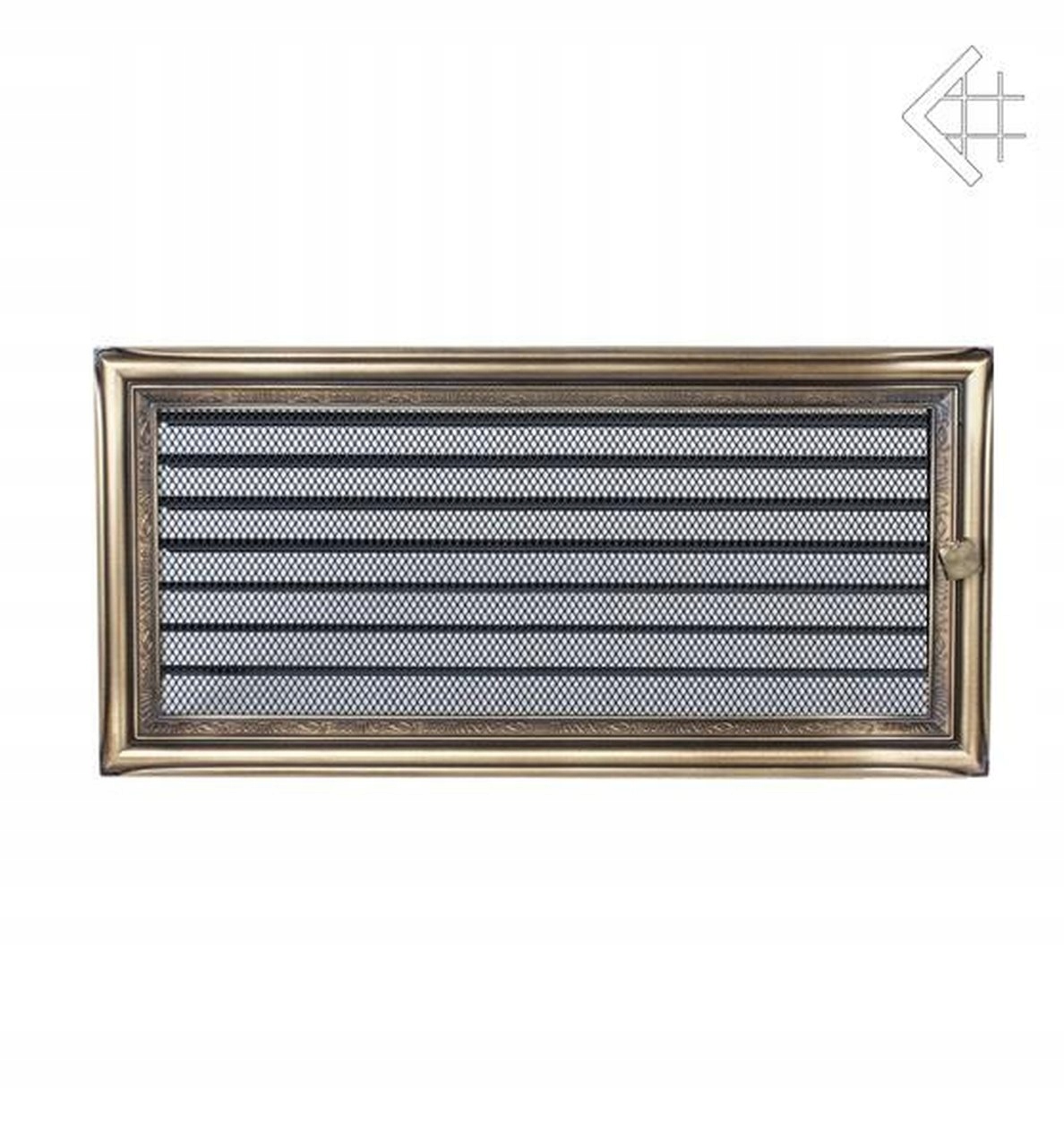 Kratka kominek Rustykalna z żaluzją 17x37+ ramka montażowa