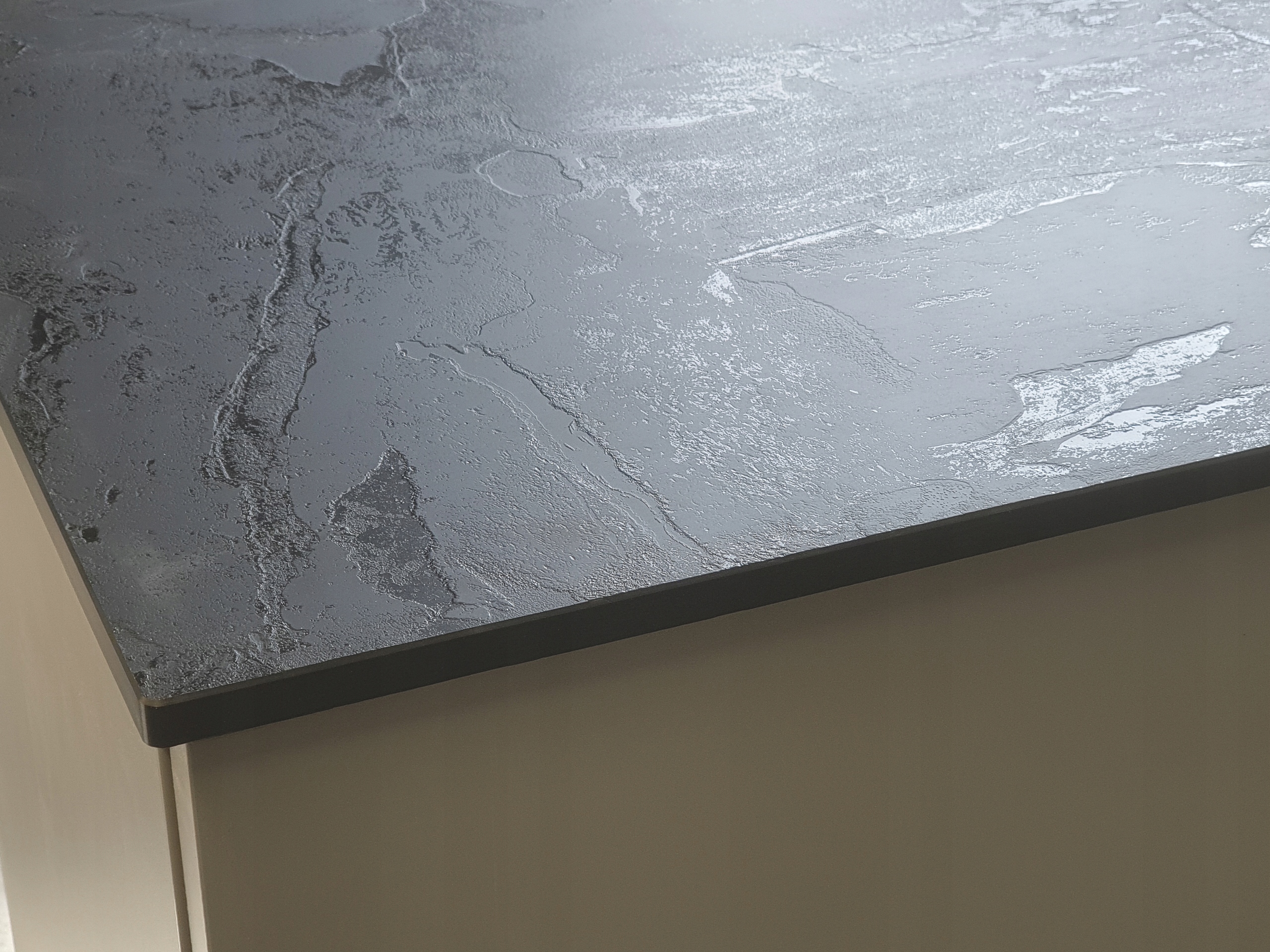 Blat łazienkowy 91cm wodoodporny Czarny 190SL kompaktowy HPL 12mm Głębokość mebla 49 cm