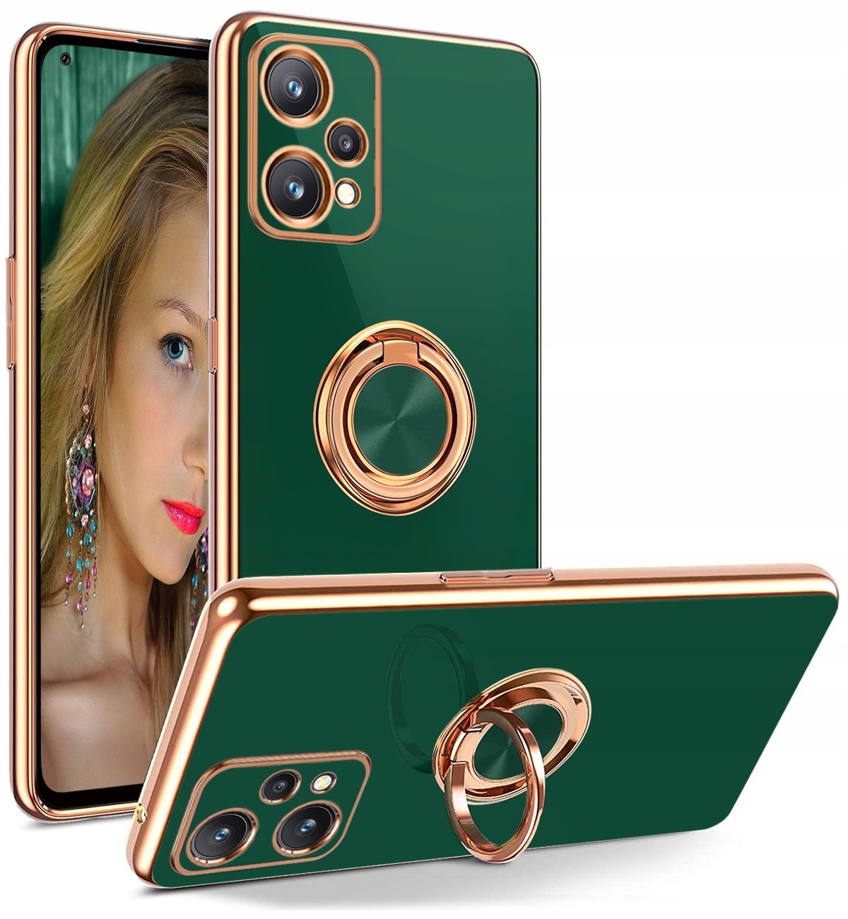 

Etui do Realme 9 Pro Silicone Ring Case Szkło 9H