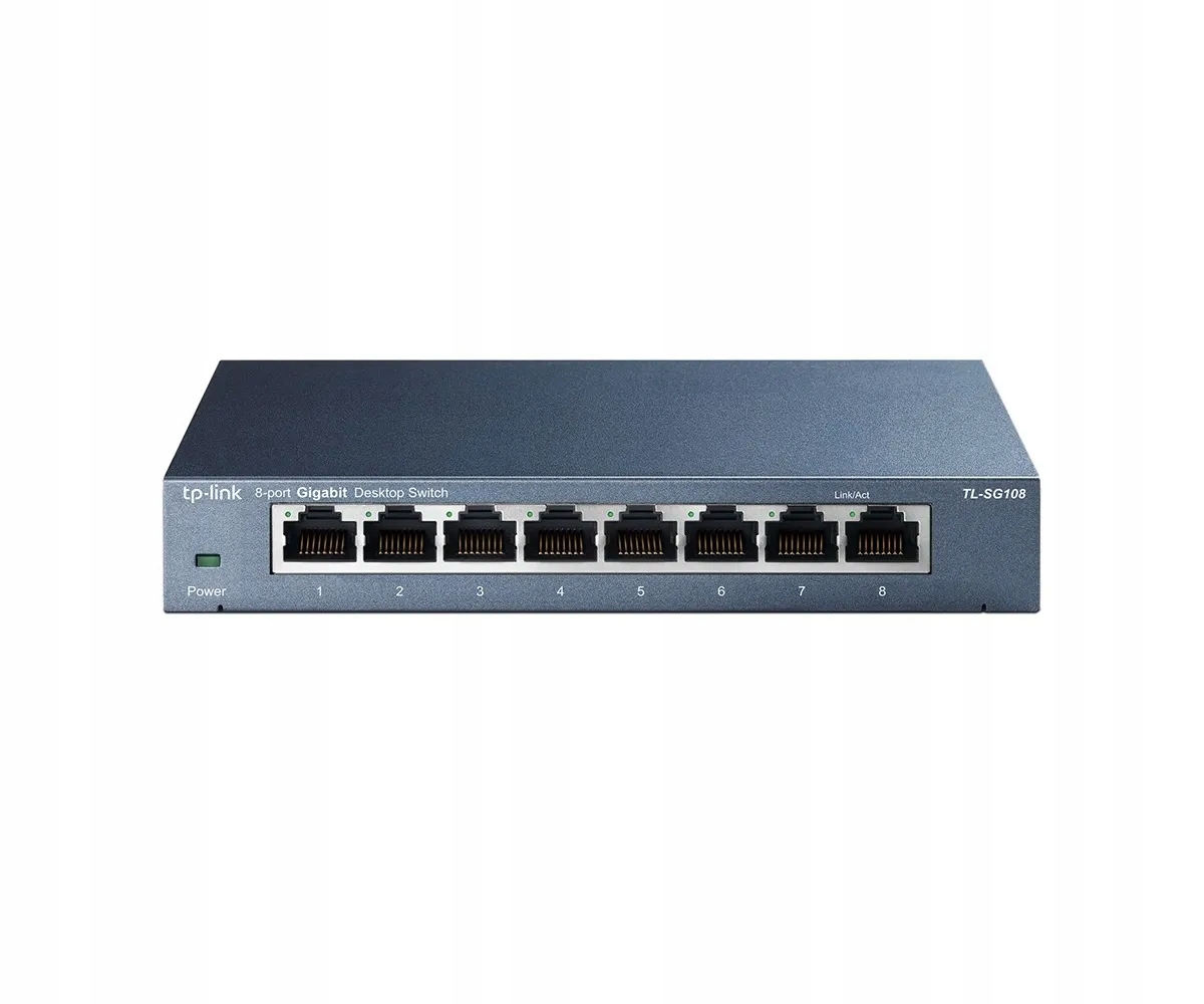 Switch TP-Link TL-SG108 8-portový Gigabit Ethernet, černý, nespravovaný