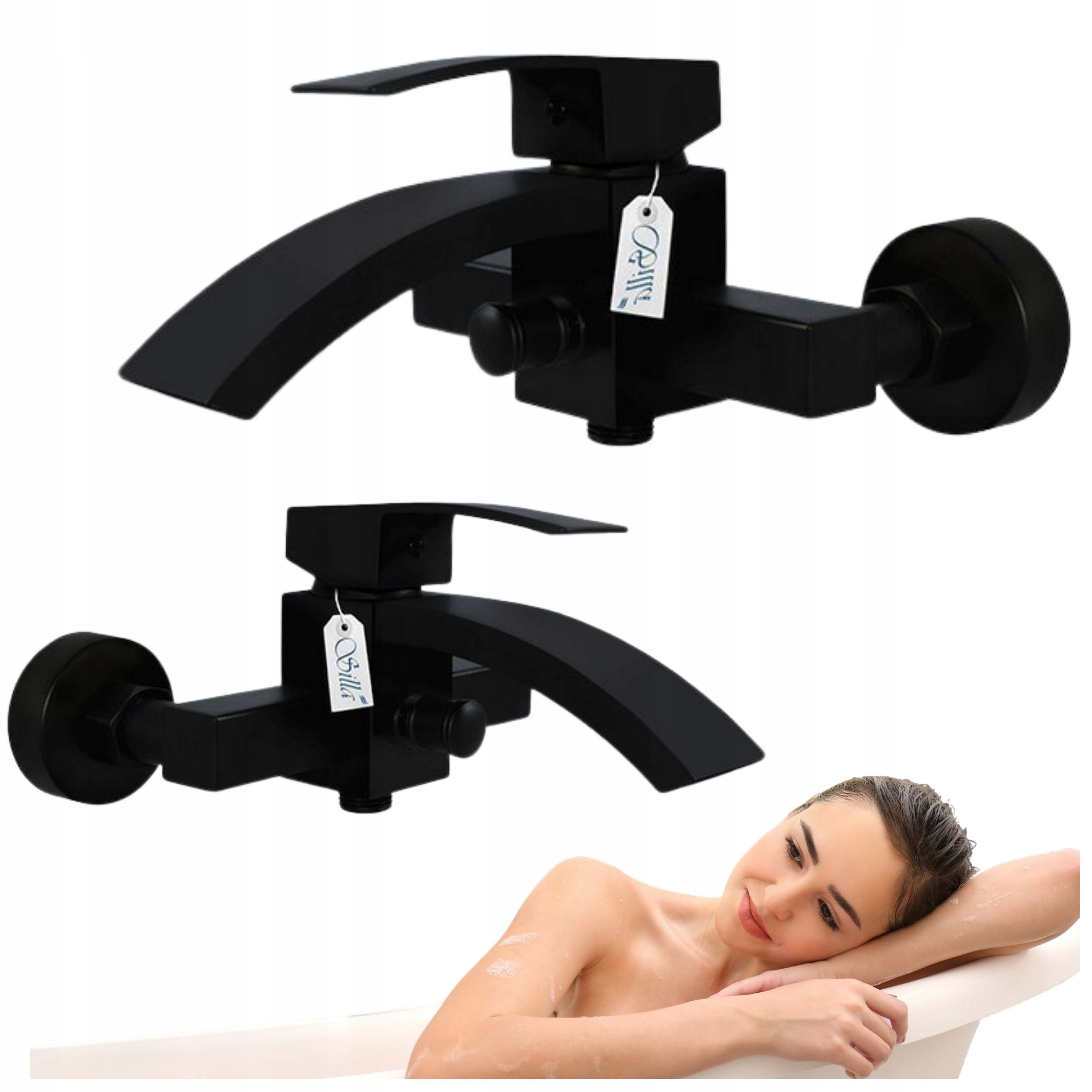 Nástěnná Vanová Baterie Neira Perlator Černá