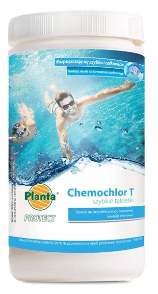szybkie Tabletki do basenu Chemochlor T 20g Planta 1kg chlor szok