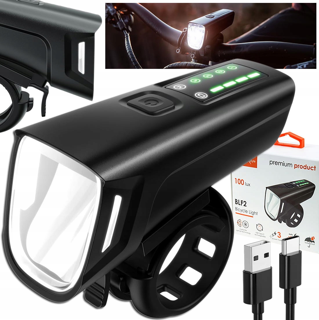 Lampka Rowerowa Przednia BLF2 100LUX Led Osram