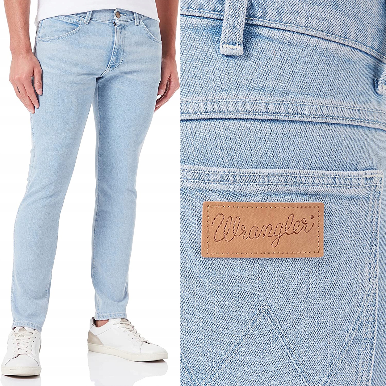 Wrangler Bryson Whitewater Džíny Světlé Rurki Džínové Kalhoty W27 L32