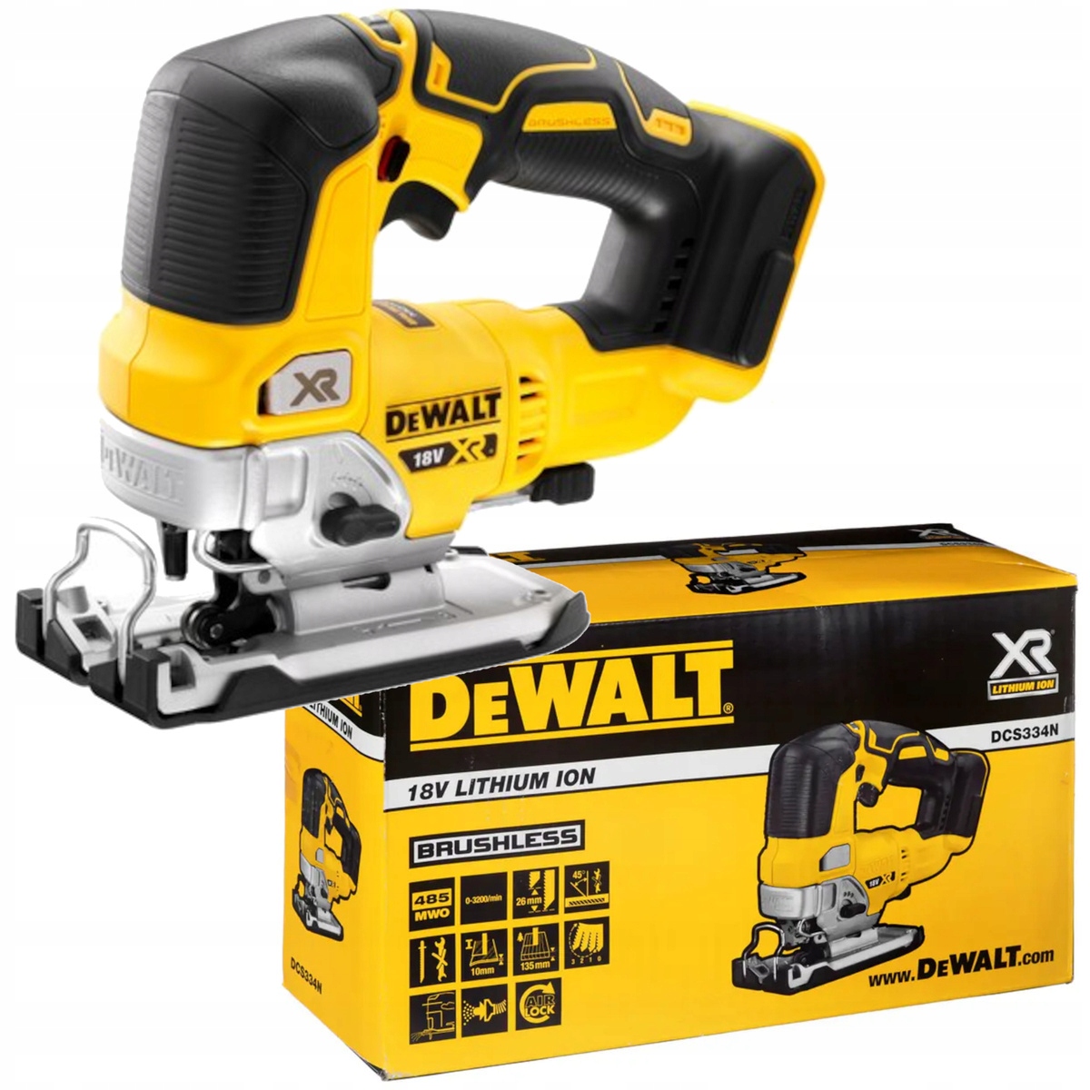 DeWALT DCS334N Akumulátorová BEZUHlíKOVÁ Přímá Pila 18V (pouze Tělo)