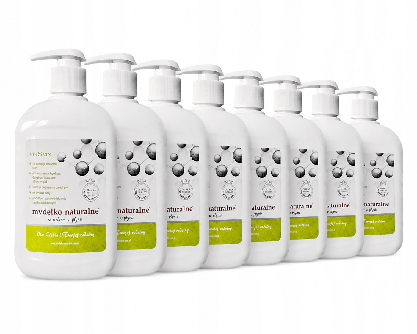 Vinsvin mydełko mydło w płynie Srebro 500 ml x 8 Zestaw