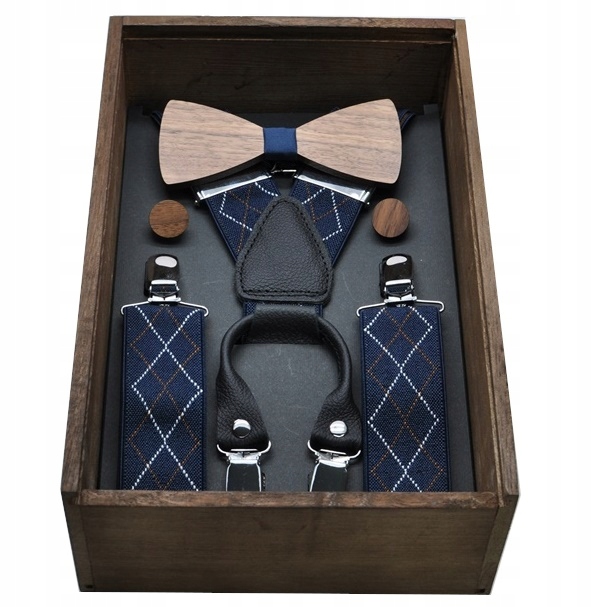 

Zestaw Świąteczny hand made Szelki Mucha Z Drewna!