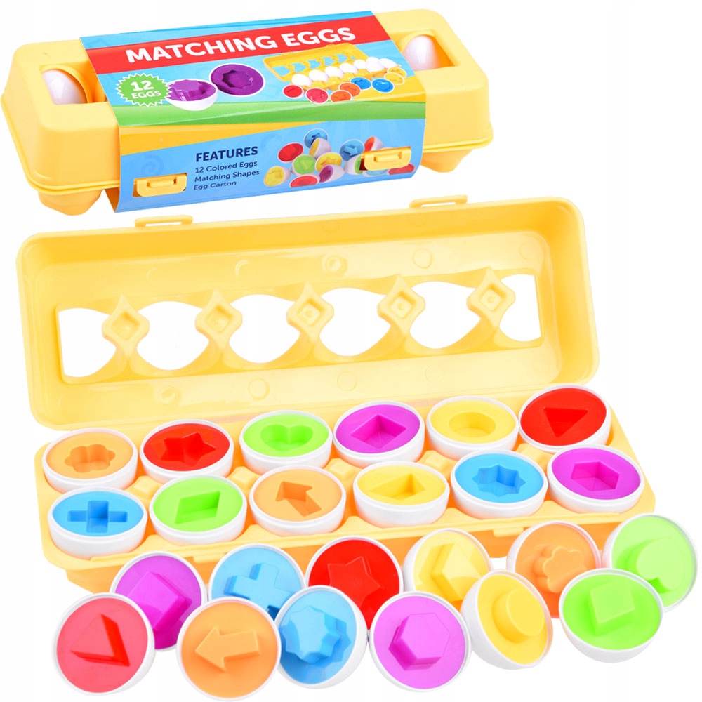 

Układanka Jajka pasujące kształty 12szt. ZA3810