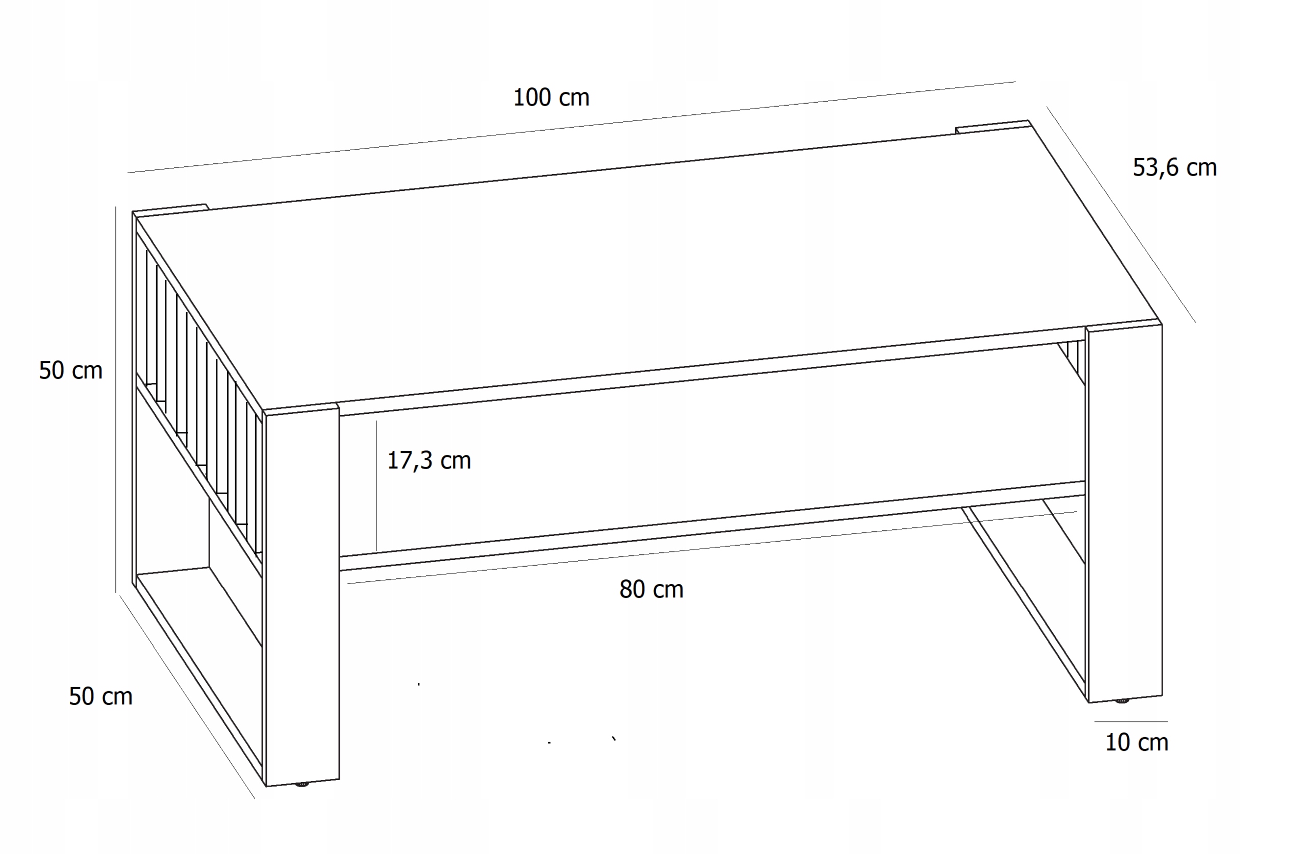 Ława stolik kawowy IGA artisan czarny z lamelami loft retro rustykalny PER Kod producenta ŁAWAIGAARTISANCZARNY