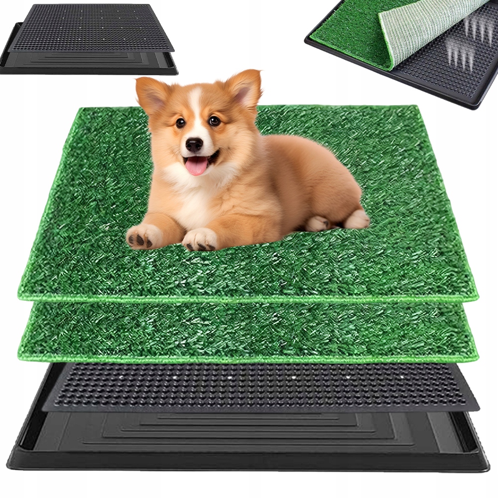 Záchod Pro Psy Psí Toaleta Wc 2V1 Přenosná Speciální Podložka Z Umělé Trávy