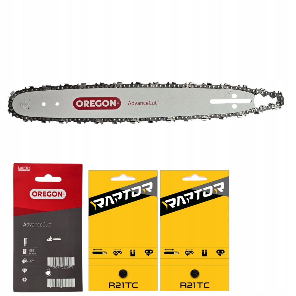 2x reťaz Raptor vodiaca lišta pre Nac CST45-40AO 45 cm .0325" 1,5 mm