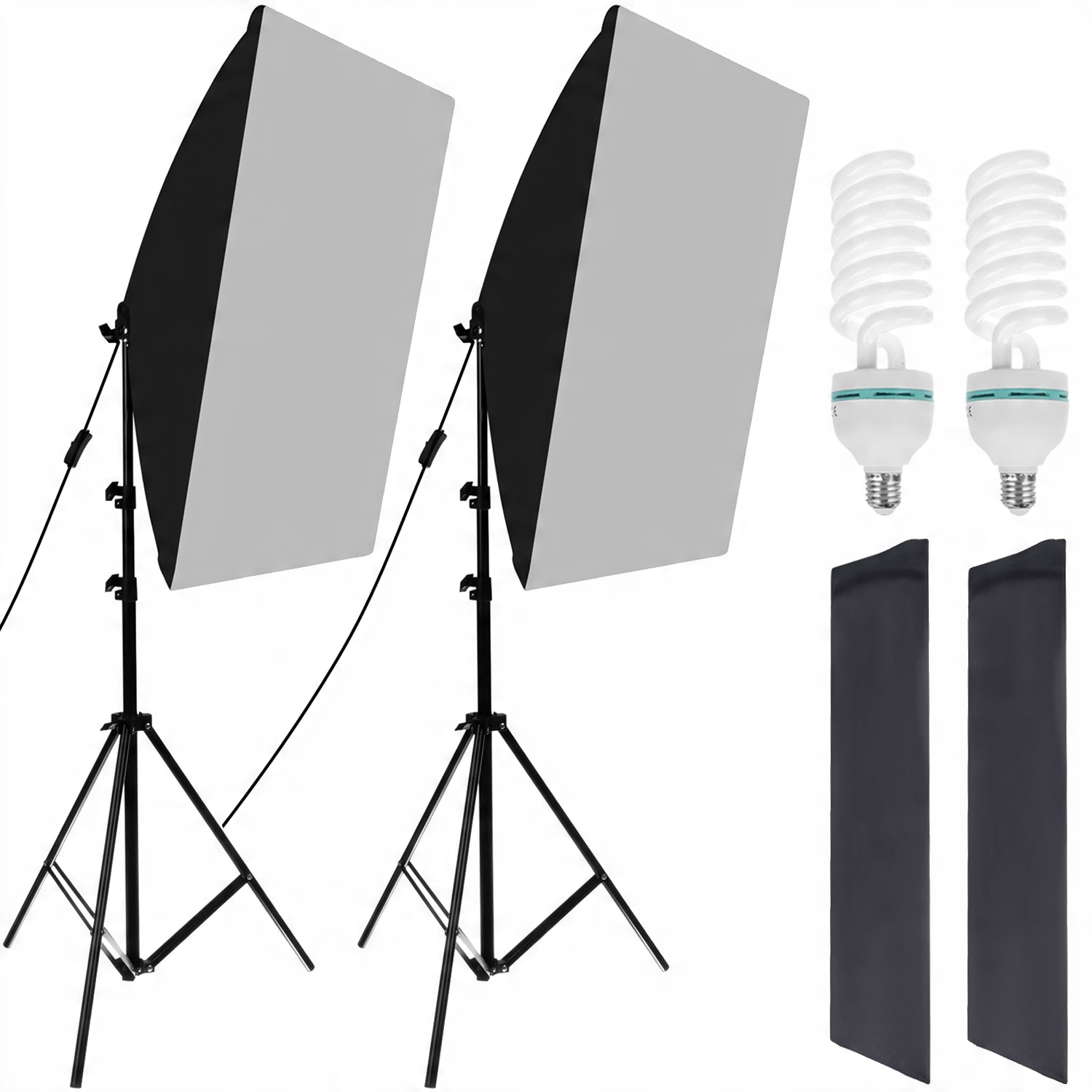 

Zestaw 2x Softbox Oświetlenie Ciągłe 2x 150W 50x70