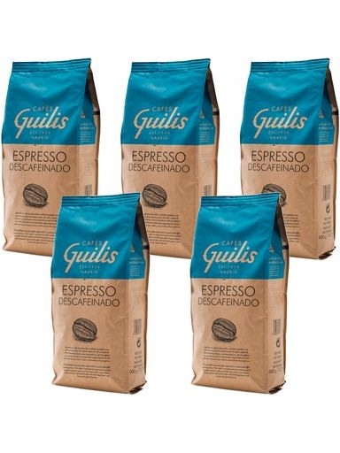 Levně Káva zrnková Bezkofeinová Cafeś Guilis sada 5 kg