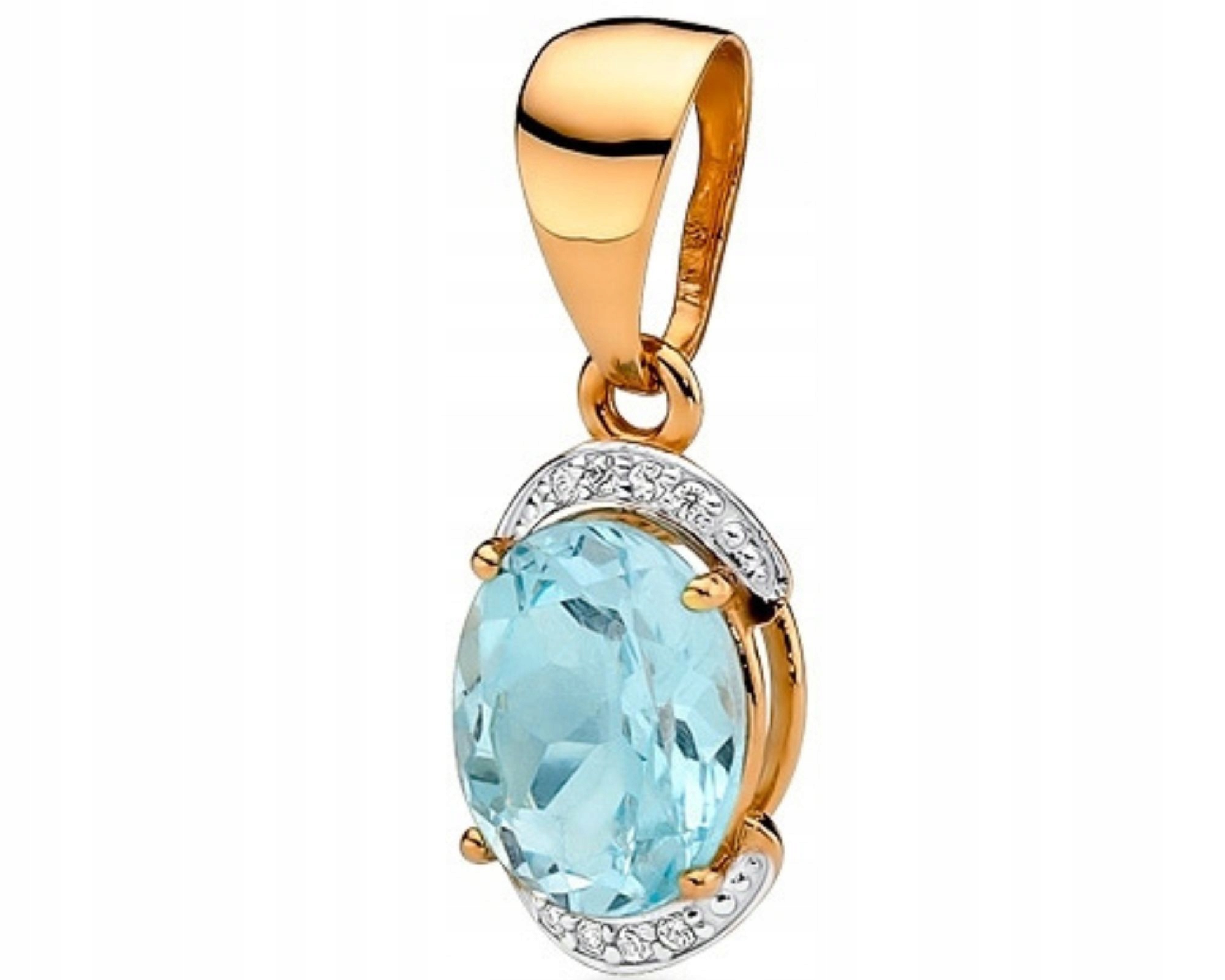Růžové zlato přívěsek s briliantem topaz přívěsek