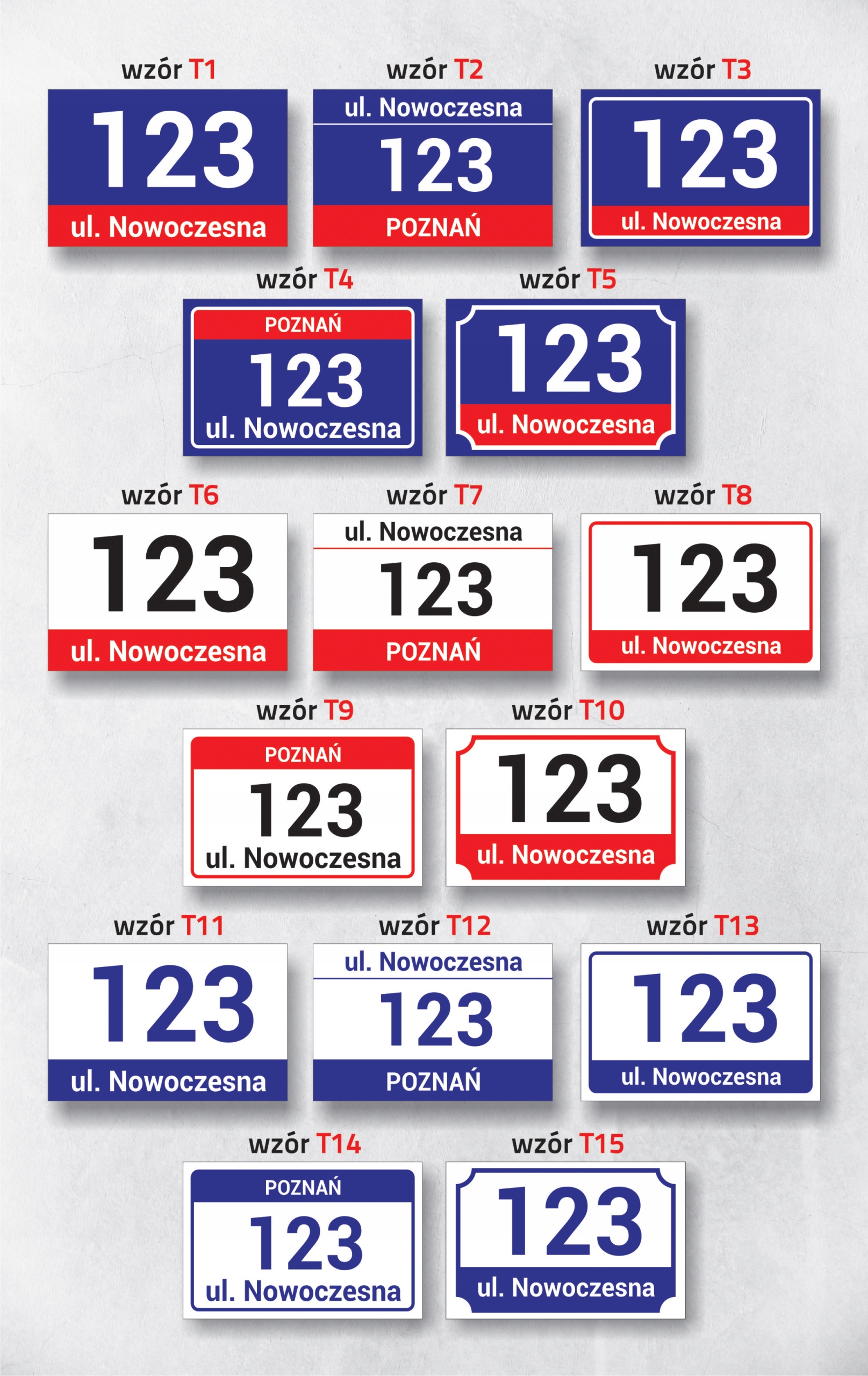 tabliczka tablica adresowa numer domu 32x21 PCV5mm Szerokość produktu 32 cm