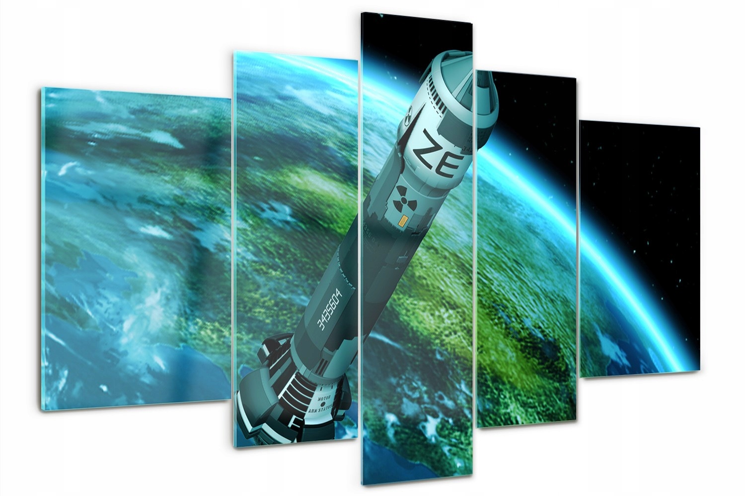 

Obraz szkło tryptyk do salonu Rakieta nuklearna