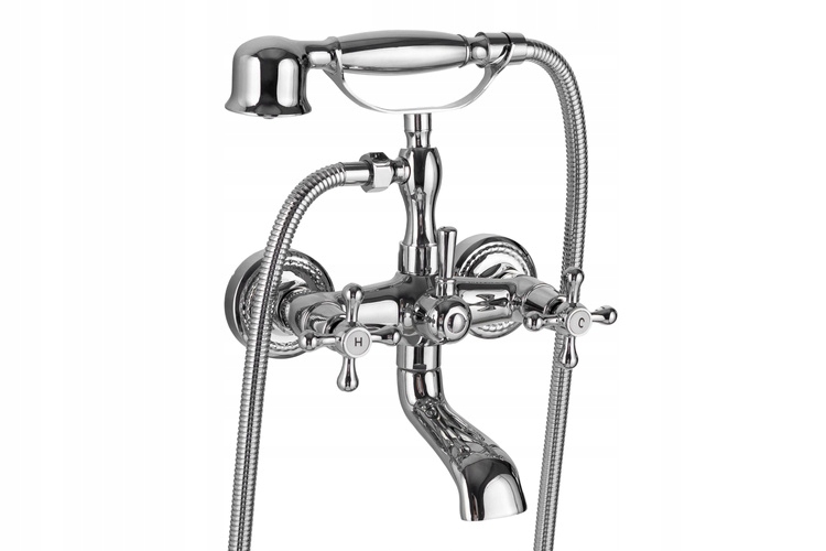 Sprchová Nástěnná Baterie Retro Chrom