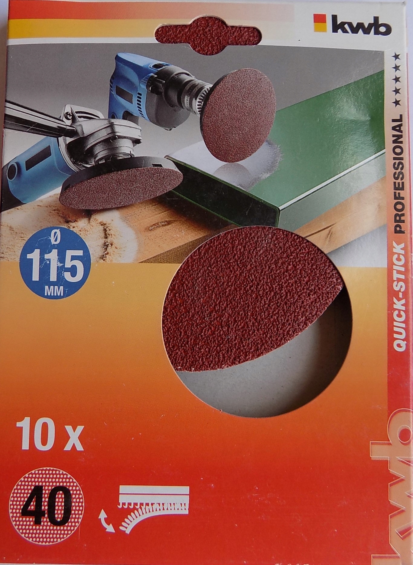 

Papier ścierny krążek 115mm P40 Kwb na rzep 10 szt