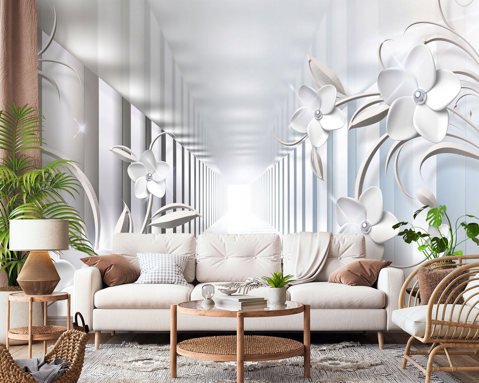 

Tunel Kwiaty 3D Droga Fototapeta Flizelina 330x230