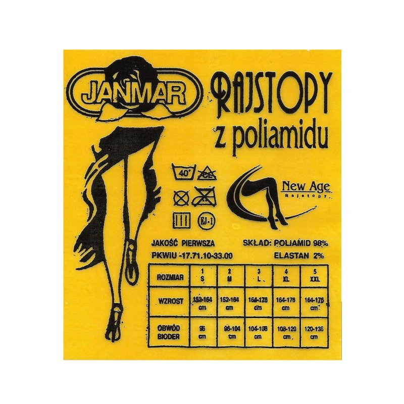 

Rajstopy elastil 4/XL duży klin 0222