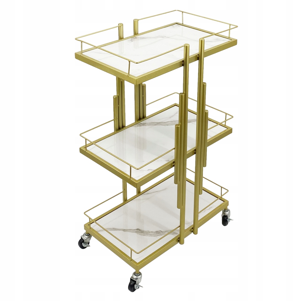 Pomocnik Stolik Kosmetyczny Wózek Fryzjerski Do Salonu Spa 3 Półki Glamour