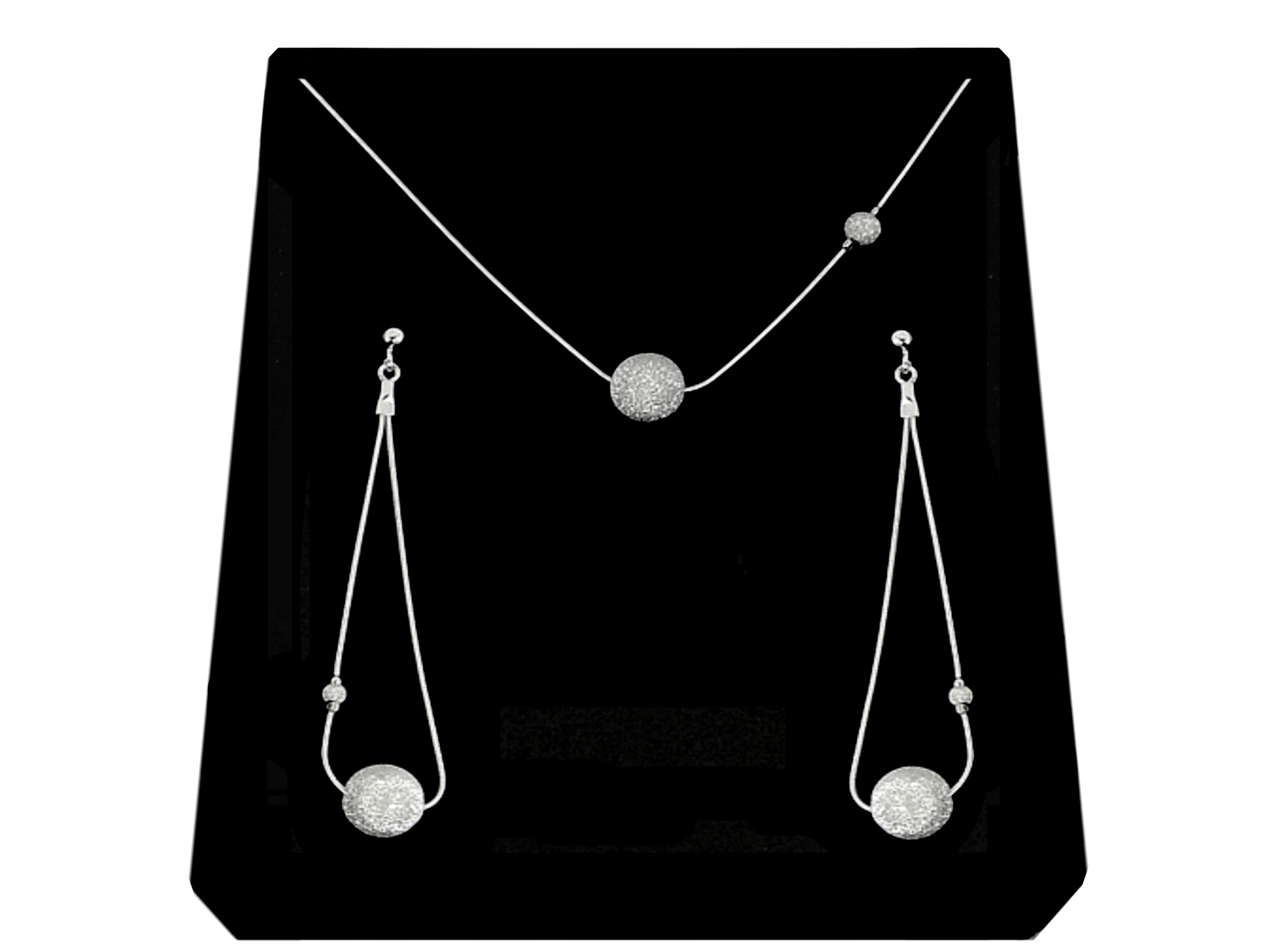 

Srebrny Komplet Kulki Diamentowane srebro 925